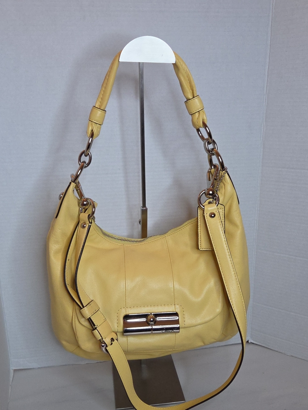 Coach Kristin Hobo Leather Yellow Bag - Style # 16808